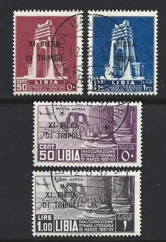 1937 LIBYEN, Nr. 142/143 + PA 32/33 SERIE GEBRAUCHT