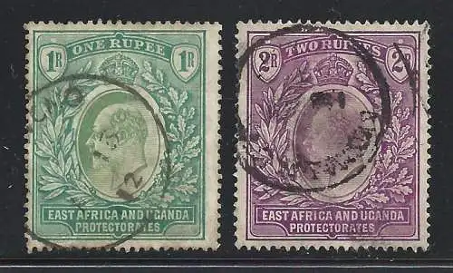 1904-07 OSTAFRIKA UND UGANDA - SG 26/27 GEBRAUCHT