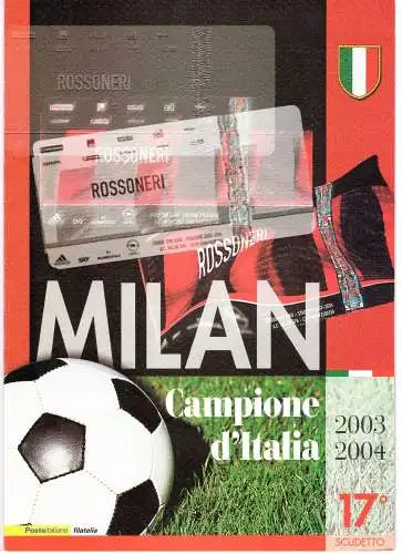 2004 Italia - Repubblica, Folder Milan Campione d'Italia, MNH **