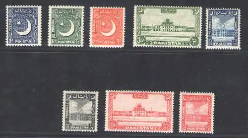 1949-53 PAKISTAN - Stanley Gibbons Nr. 244/51 - Mischverzahnung - MH*