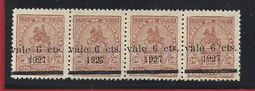 1927 HONDURAS, YT 193 MNH/** VIERERSTREIFEN SCHRÄGAUFDRUCK