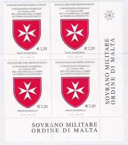 2008 SMOM - Nr. 900 QUARTINA MNH/**