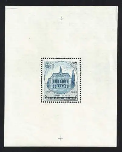 1936 Belgien - Zettel Nr. 6 Philatelistische Ausstellung von Charleroi - postfrisch **