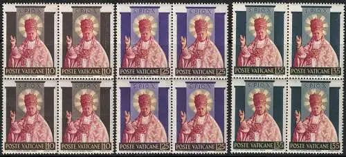 1954 Vatikan, Heiligung Pius X. #182/84, postfrisch ** Viererblock