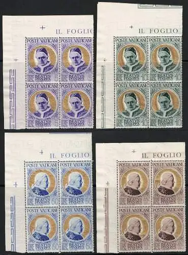 1951 Vatikan, Seligsprechung von Pius X. # 145/48 - postfrisch ** Viererblock