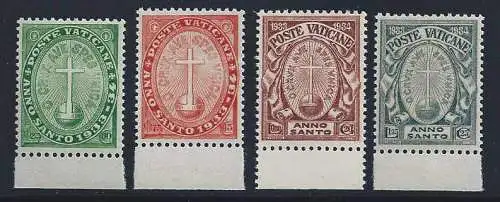 1933 Vatikan, Nr. 15/18, Heiliges Jahr 4 Werte, postfrisch** BLATTRAND