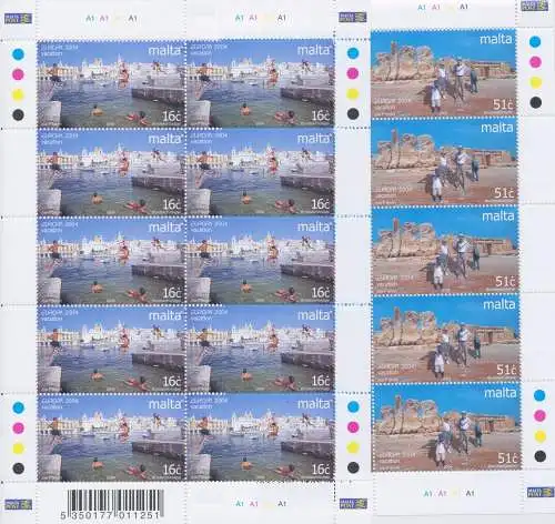 2004 EUROPA CEPT Malta Minifogli Le Vacanze MNH **