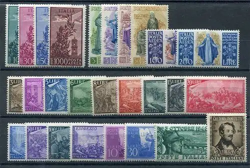 1948 Italien Republik, postfrisch, kompletter Jahrgang 27 Werte, postfrisch **