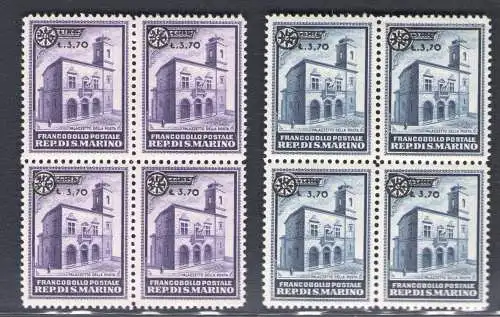 1934 SAN MARINO Palazzetti in Quartina n. 184/85 MNH/** Cert. Giulio Bolaffi