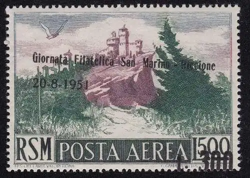 1951 SAN MARINO, Luftpost Nr. 98d MNH/** Signatur Bolaffi/A.Diena/Sorani