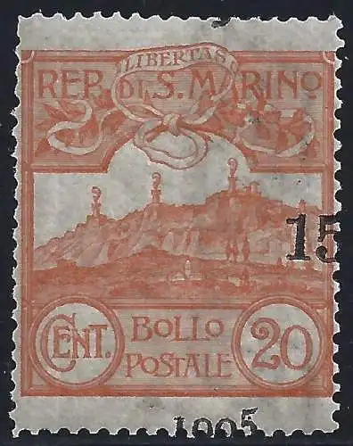 1905 SAN MARINO, Nr. 46 MNH / ** SELTENE VARIETAe #039; NICHT KATALOGISIERT Signatur Sorani