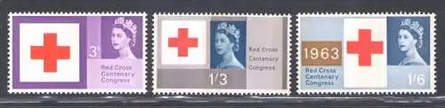 1963 GROSSBRITANNIEN - Rotes Kreuz Nr. 378F/380F Phosphorbänder - MNH**