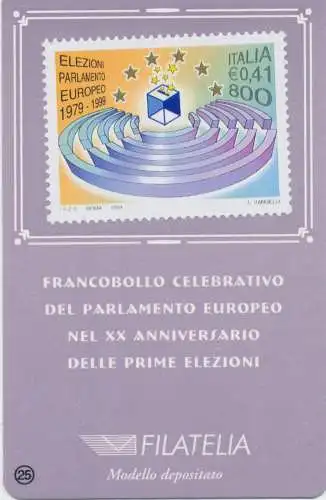 1999 Italien - Republik, Philateliekarte Europäisches Parlament 0,41 Euro