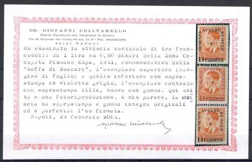 1941 Zona Fiumano Kupa, Beffa di Buccari, Nr. 35,35C,35B - MNH**