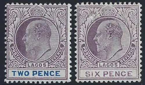 1904 LAGOS - SG Nr. 46-49 Edward VII. 2 Werte MNH/**