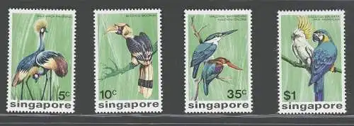 1975 SINGAPUR, Yvert n. 235/238 - 4 Werte - Vögel - postfrisch **