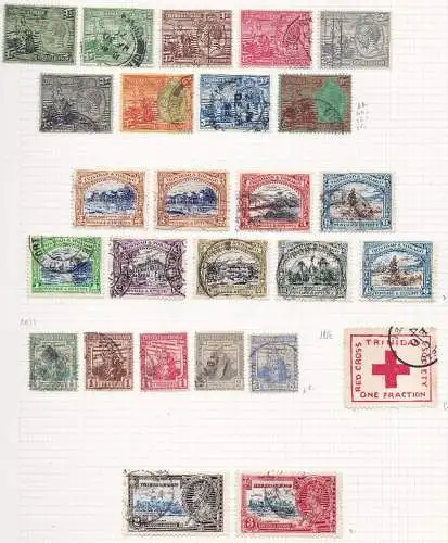 1922-35 TRINIDAD, Lot von 26 Werten GEBRAUCHT