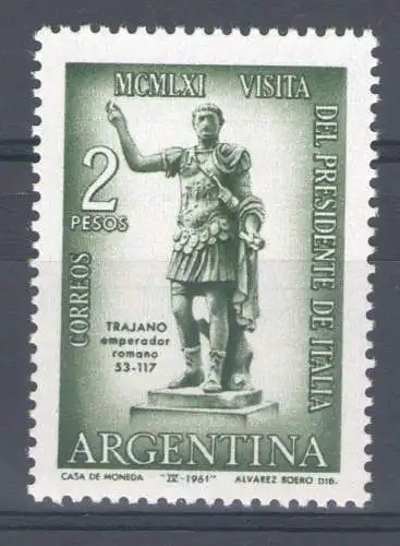 1961 Argentinien Besuch des Präsidenten Gronchi Gemeinsame Ausgabe 1 Val. MNH**