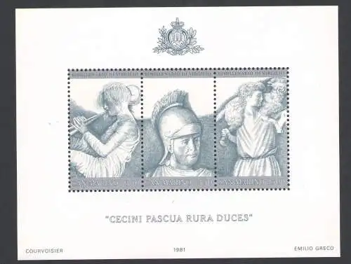 1981 San Marino Bimillenario Morte Virgilio MNH ** Bf 39