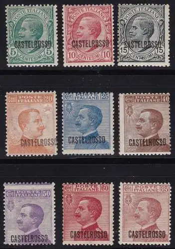 1922 CASTELROSSO, Nr. 1/9 9 Werte MNH/**