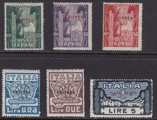 1923 ERITREA, Nr. 65/70, Marsch auf Rom, 6 Werte, postfrisch**