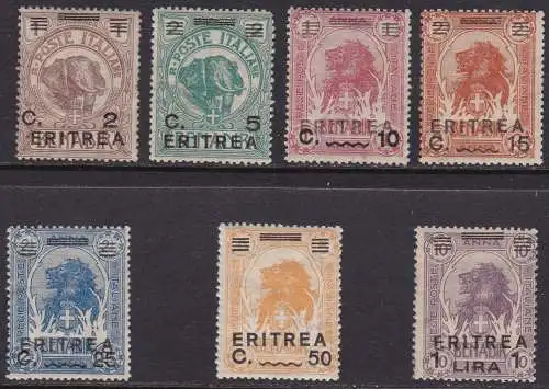 1922 ERITREA, Nr. 54/60 7 Werte postfrisch/**