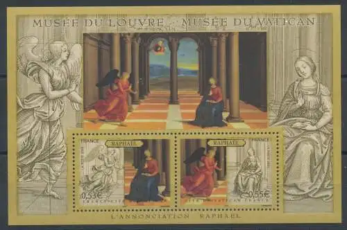 2005 Frankreich, Vatikanische Museen - Louvre, 1 Zettel, Gemeinschaftsausgabe mit Vatikan BF 36 - POSTFRISCH **