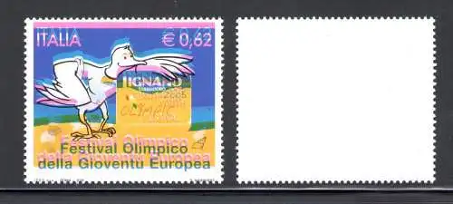 2005 Italienische Republik, Europäische Jugend Farben außerhalb des Registers Nr. 2480 Af MNH **