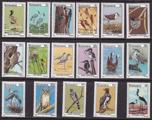 1978 BOTSWANA - YT 350/366 Satz mit 17 Werten MNH/**