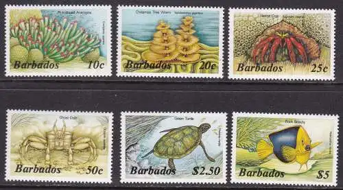 1985 BARBADOS - Yvert n. 608/613 6 Val. MNH/**