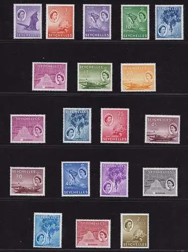 1954-61 SEYCHELLEN, Stanley Gibbons Nr. 174/188 - Serie von 19 - postfrisch **