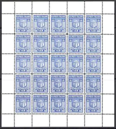 1944 Champion, Autonome Ausgabe, Nr. 1a/5a dentellati 11 1/2 MNH**