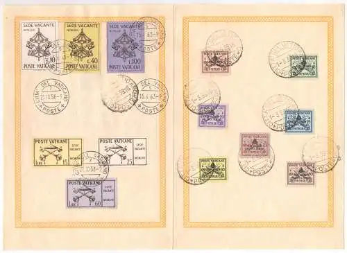 1939-1963 Vatikan, freie Plätze 1939 von 1958 von 1963, Kuriositäten