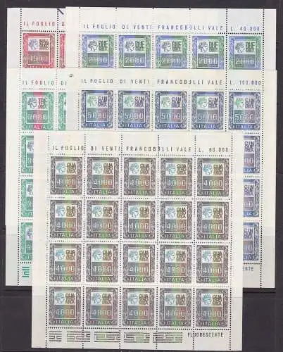 1978-79 Italien, Kleinblätter mit 20 Exemplaren, hohe Werte Nr. 1438-1442 - postfrisch **