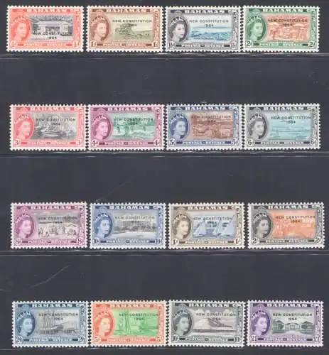 1964 Bahamas, Stanley Gibbons n. 228/43 - Selbstverwaltung, postfrisch**