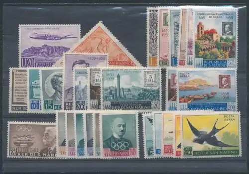 1959 San Marino kompletter Jahrgang, postfrisch, 29 Werte - postfrisch **