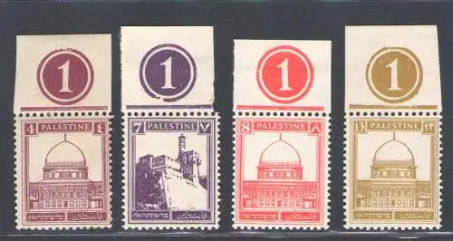 1927/45 Palästina, Stanley Gibbons Nr. 92-95-96-98 - postfrisch **