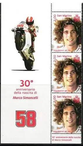 2017 San Marino, Figurierter Eckblock Simoncelli # 179 - MNH **