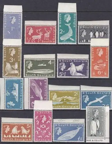 1963 SÜDGEORGIEN SG Nr. 1/16 Serie mit 16 Werten postfrisch**