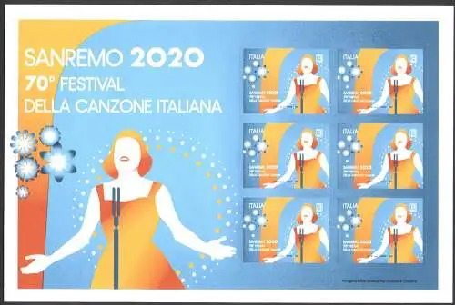 2020 Italienische Republik, Minifoglio Sanremo, neu und perfekt, postfrisch **