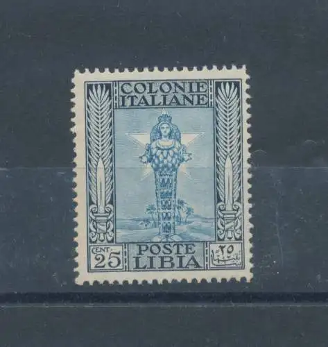 1924-29 LIBYEN, Gemälde 25 Cent hellblau und himmlisch, sehr gute Zentrierung, postfrisch **