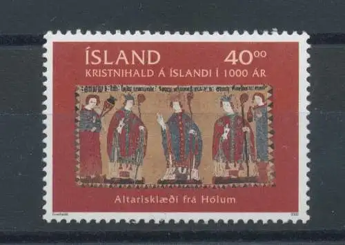 2000 Island, Millennium des Christentums, Gemeinschaftsausgabe mit Vatikan Nr. 1193, 1 Wert, postfrisch**