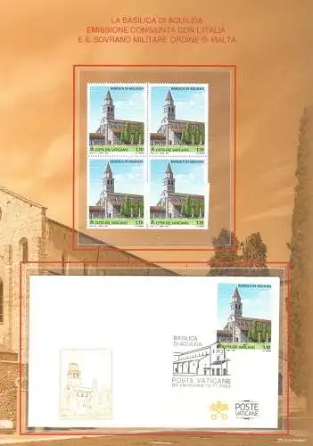 2020 Italien - Basilika von Aquileia - Gemeinsame Ausgaben - Folder - Italien-Smom-Vatikan - Quarzmarken und Umschläge - Interessant