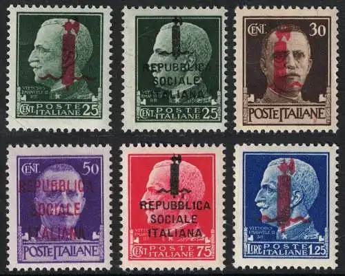 1944 Italienische Sozialrepubblica, # 490/95, postfrisch **