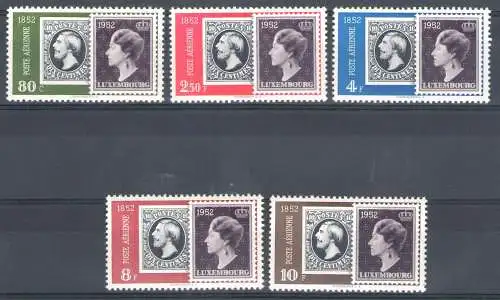 1952 Luxemburg - Luftpost - Nr. A16/A20, Serie mit 5 Werten, postfrisch**