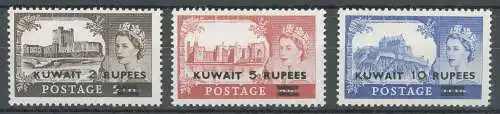 1955-57 KUWAIT, Stanley Gibbons Nr. 107a/109a - Typ II - 3 Werte - MNH **