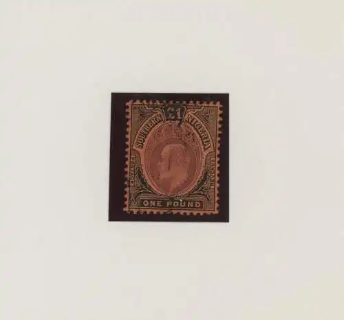 1907-11 Southern Nigeria, Stanley Gibbons Nr. 44, 1 Pfund lila und schwarz, Edoardo VII - Gebraucht