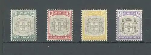 1905-11 JAMAIKA - Stanley Gibbons Nr. 37- 39 - 43 - 45 - Wasserzeichen Mult Crown CA - MH*