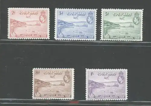 1938 Papua - Stanley Gibbons Nr. 158-62 - 50. British Possessive Anniversary - 5 Werte - MNH **