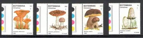 1982 BOTSWANA - Yvert Katalog Nr. 469-72 - Pilze - 4 Werte - postfrisch** - Bogenrand